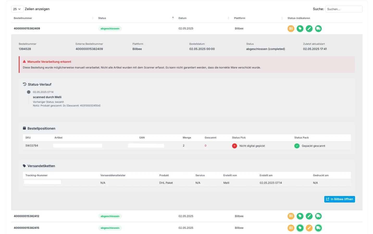 Order Overview Dashboard