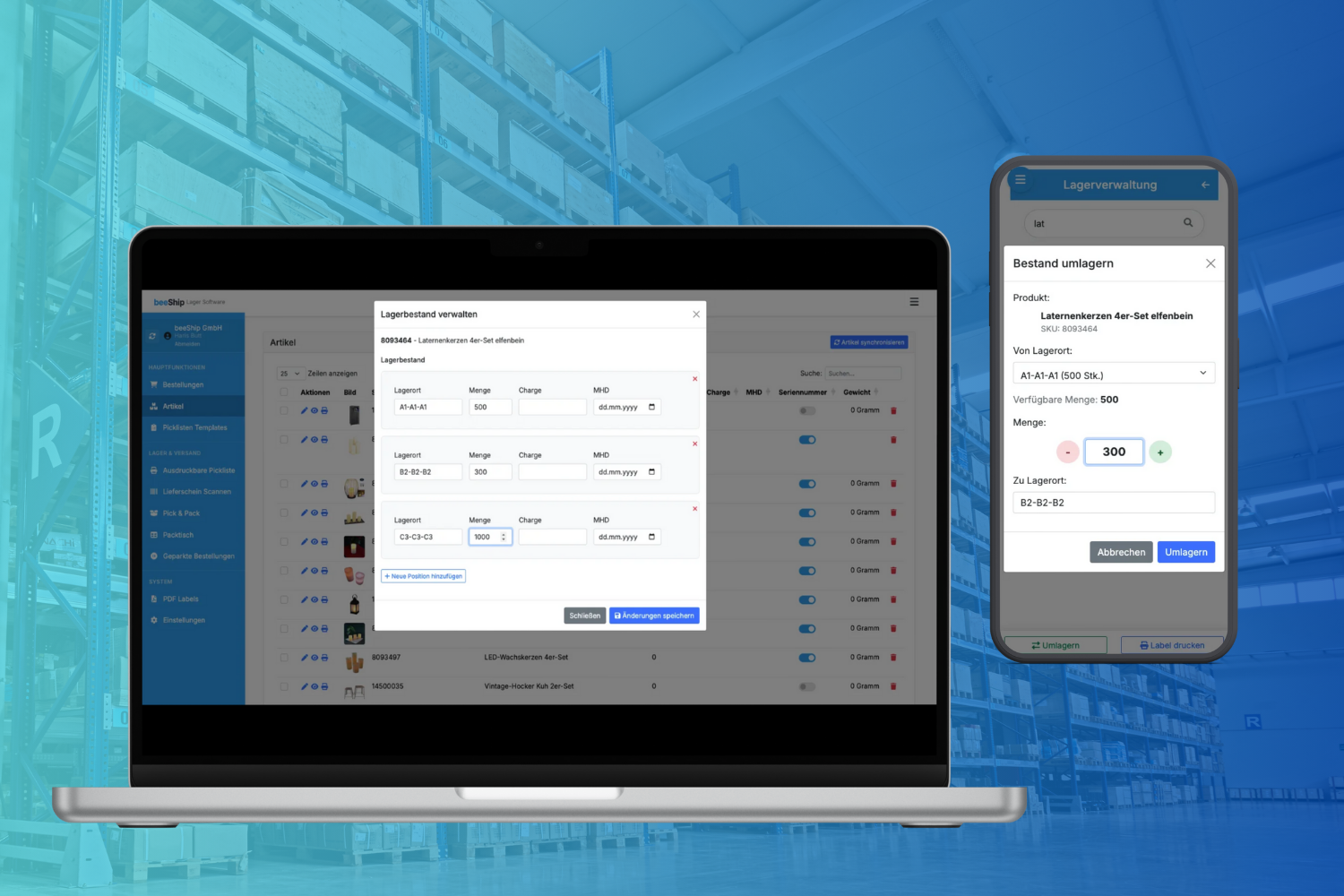 beeShip Software Interface