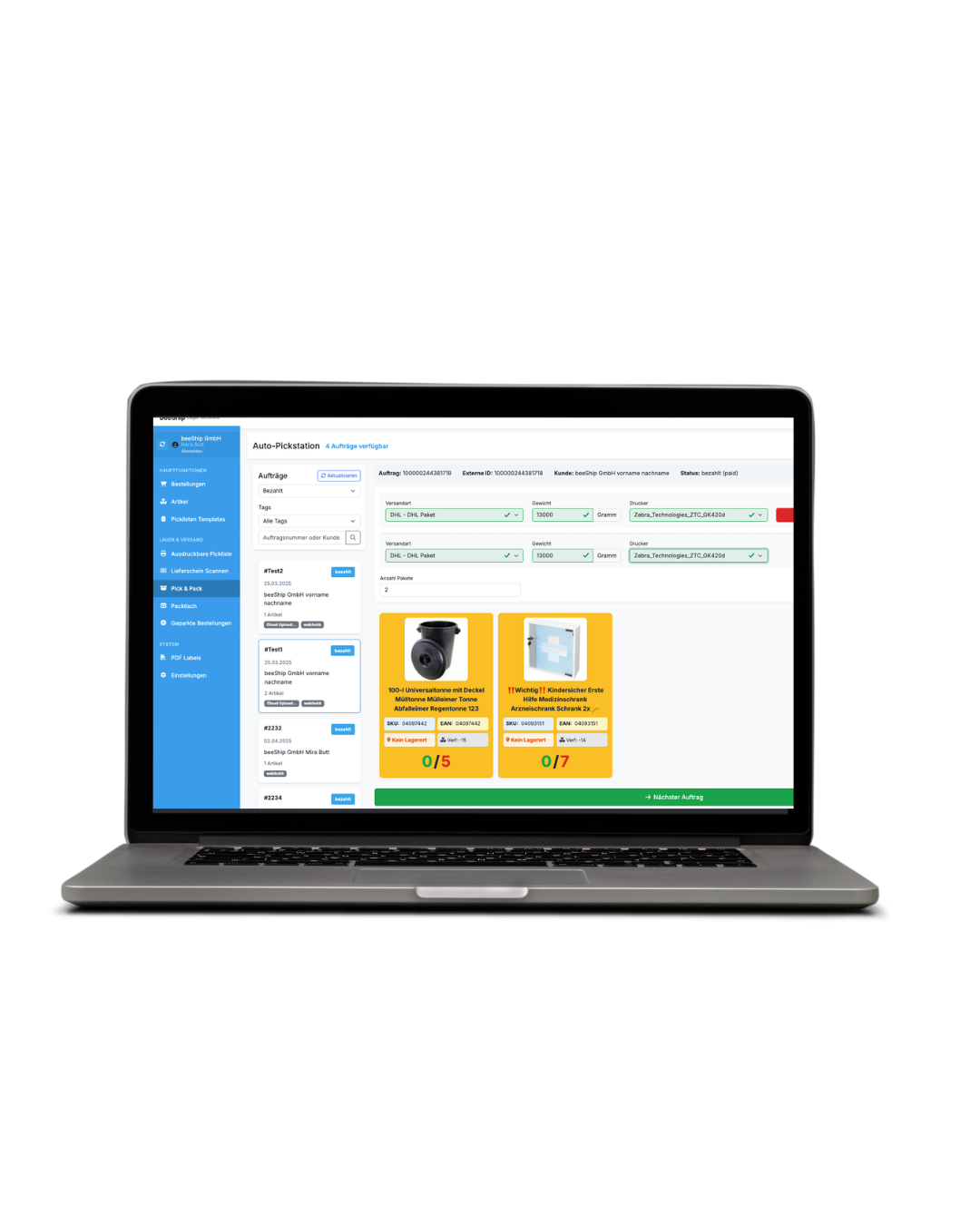 99,9% fehlerfreier Versand