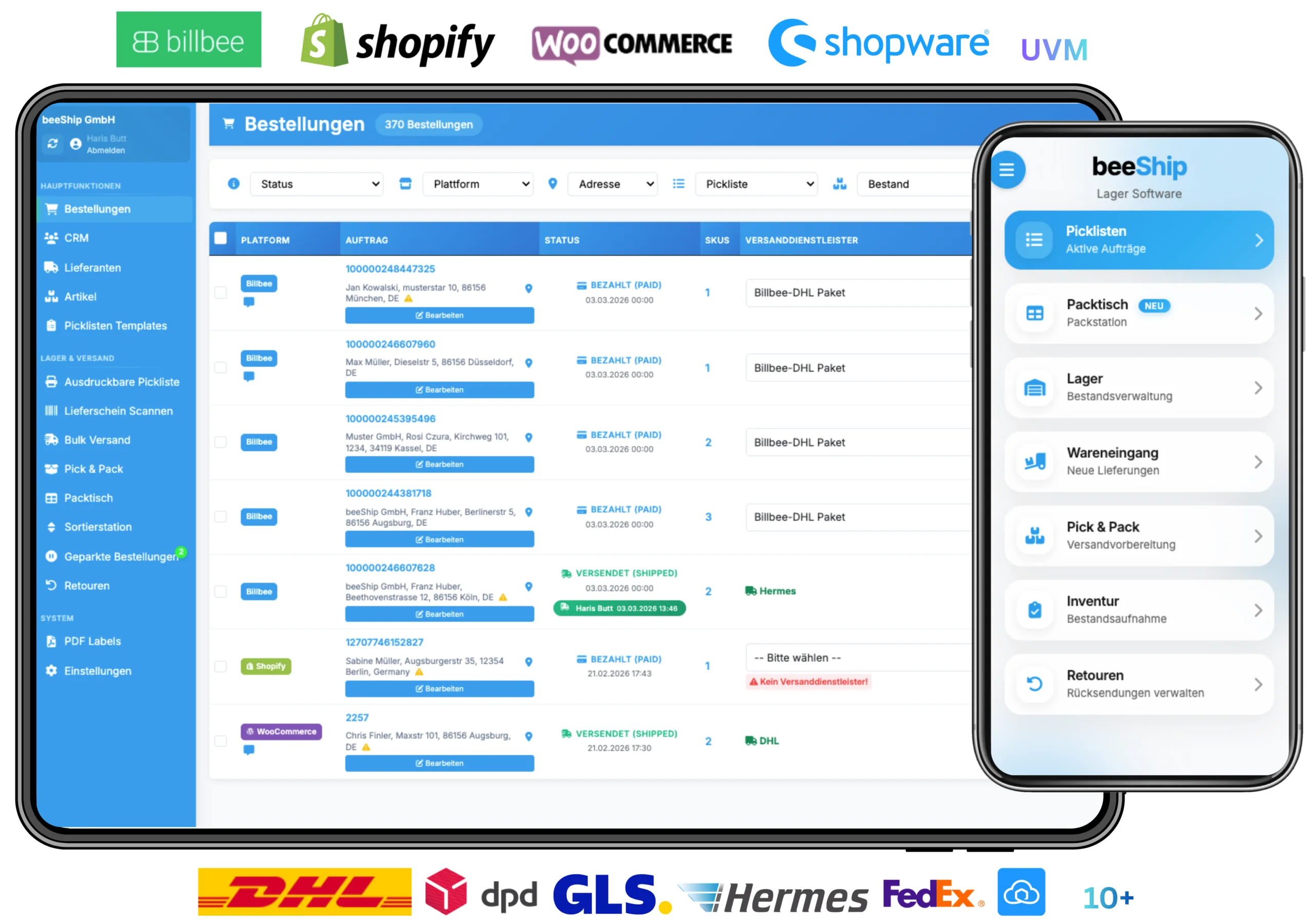 beeShip WMS Interface