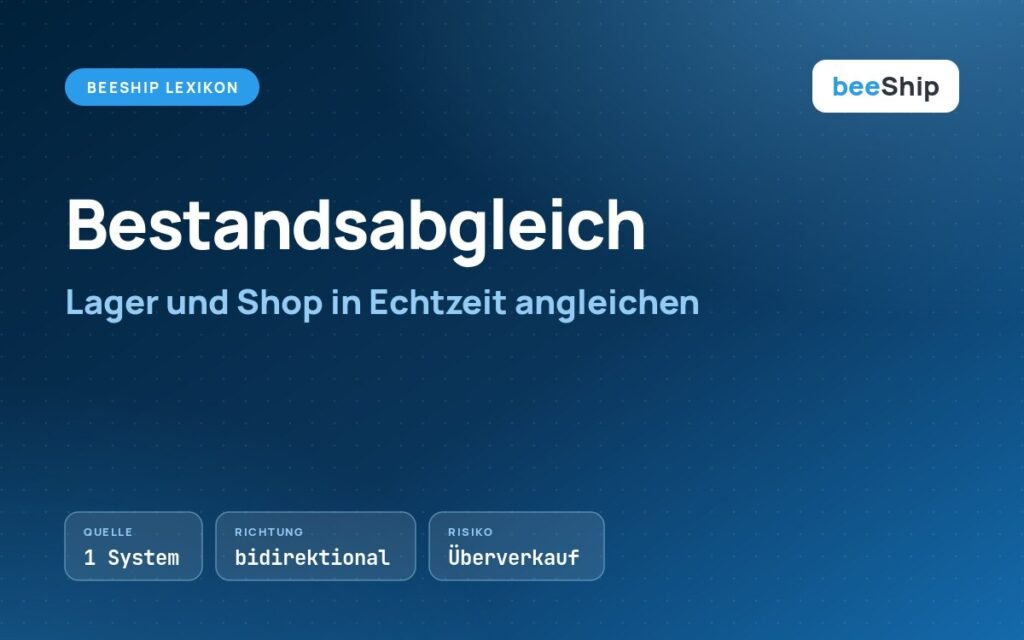Beitragsbild zum Bestandsabgleich: Lager als Quelle der Wahrheit, Synchronisation mit Shop und Marktplatz