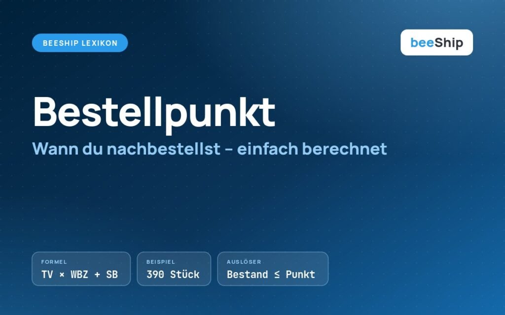 Bestellpunktverfahren: Formel und Beispiel für den optimalen Nachbestellzeitpunkt