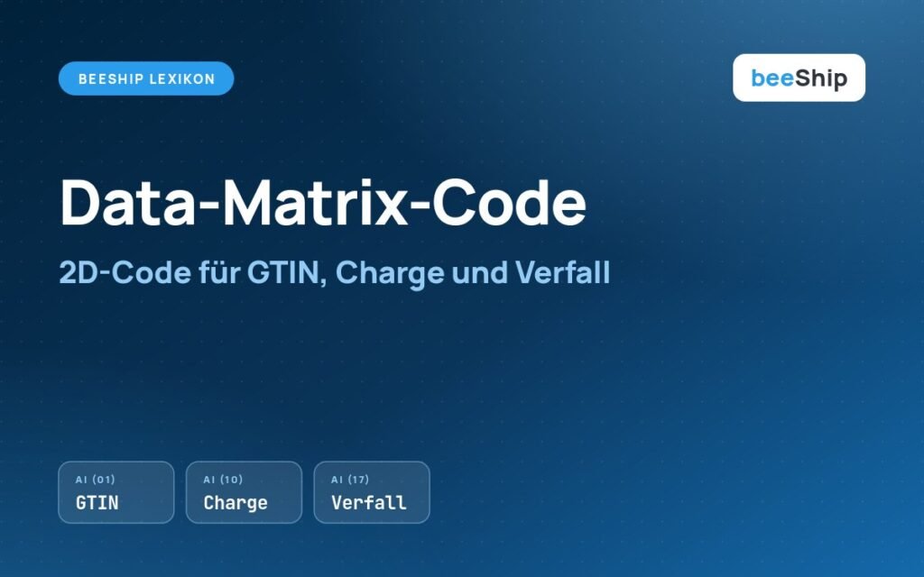 Data-Matrix-Code mit GS1-Datenbezeichnern im beeShip Lexikon