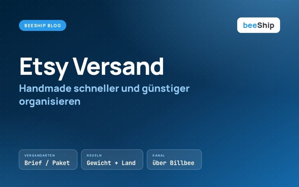 Etsy Versand organisieren mit Versandregeln nach Gewicht und Land für Handmade-Bestellungen
