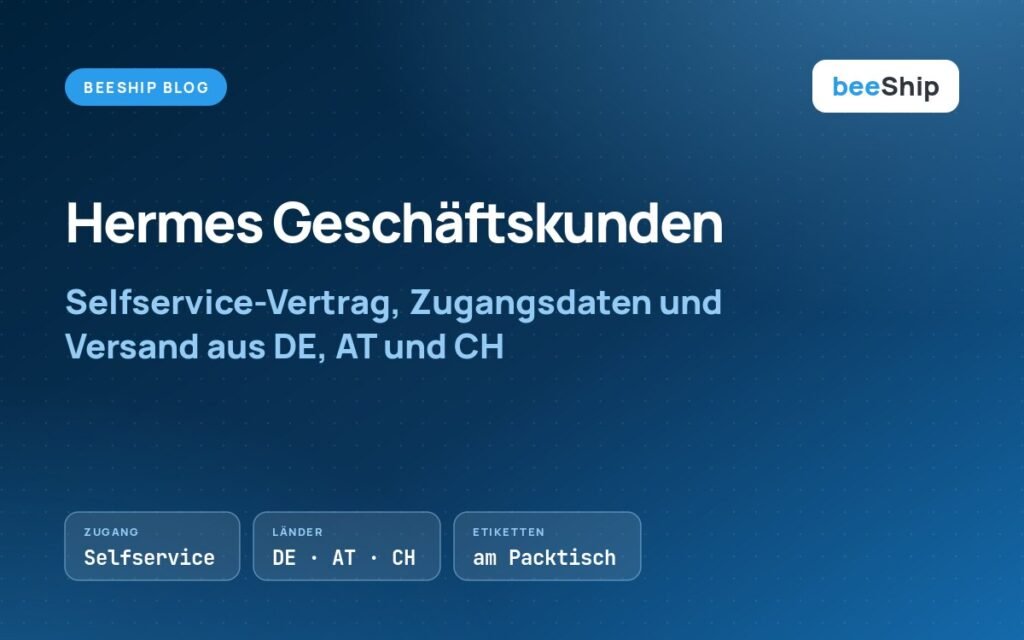 Hermes Geschäftskunden: Selfservice-Vertrag und Versand in beeShip