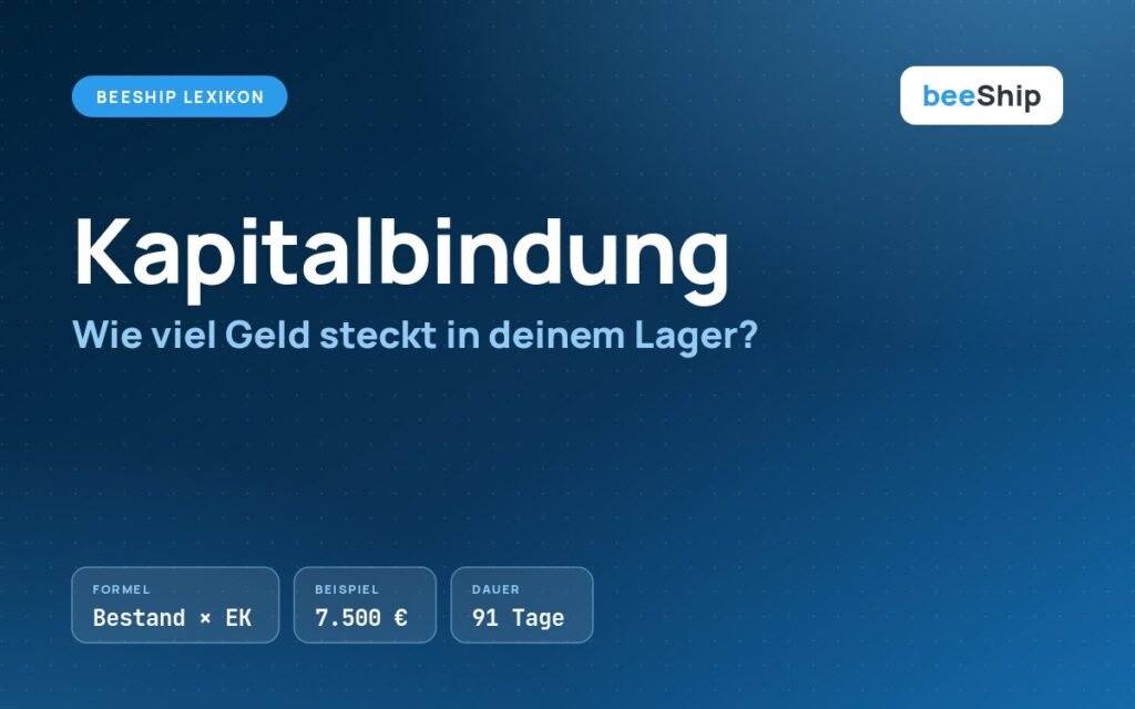 Beitragsbild zur Kapitalbindung im Lager mit Formel, Beispielwert und Dauer