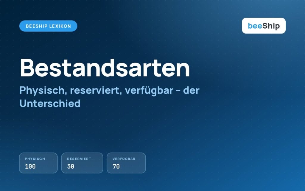 Physischer Bestand, reservierter Bestand und verfügbarer Bestand als drei Zahlen