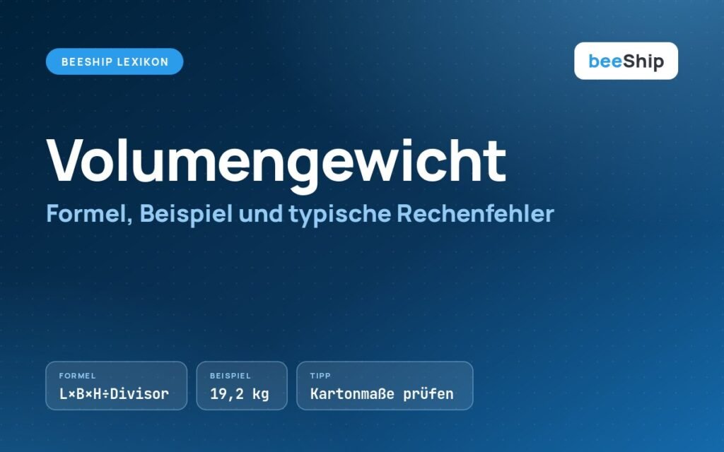 Volumengewicht berechnen: Formel und Beispiel für den Versand