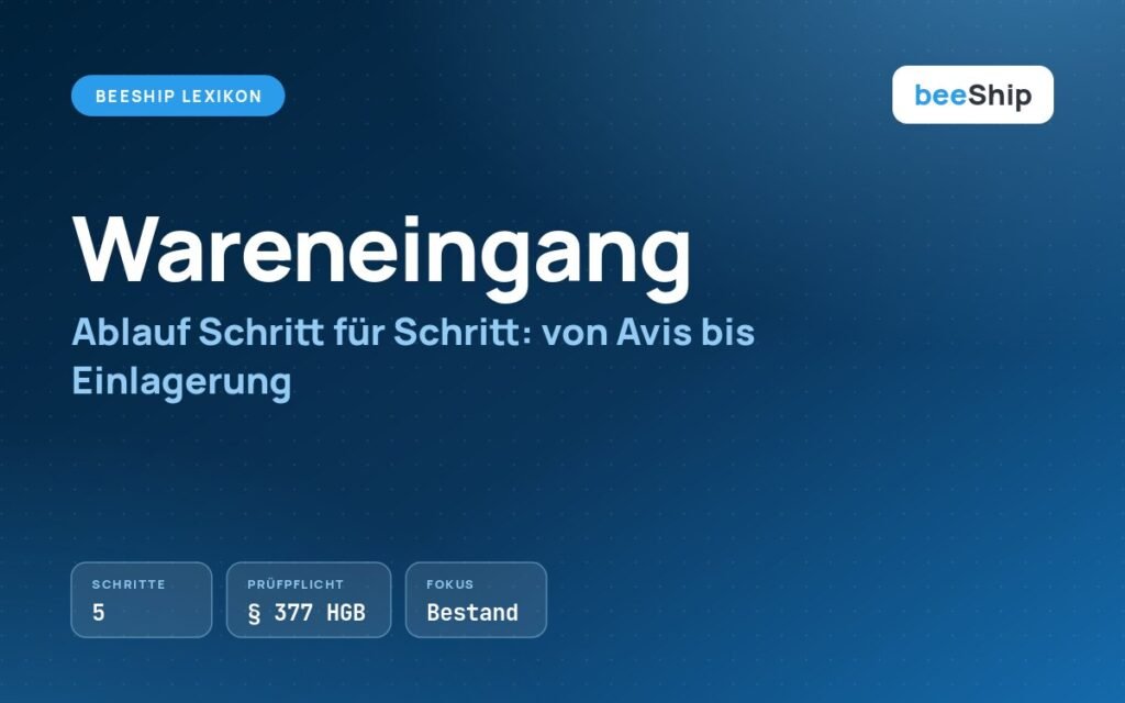 Wareneingang Ablauf: fünf Schritte von Avis bis Einlagerung im Lager